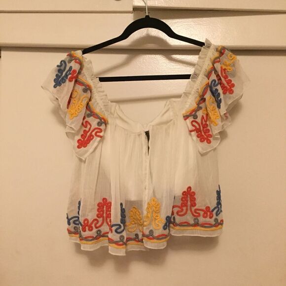 Tularosa Embroidered Chiffon Top - Picture 4 of 6